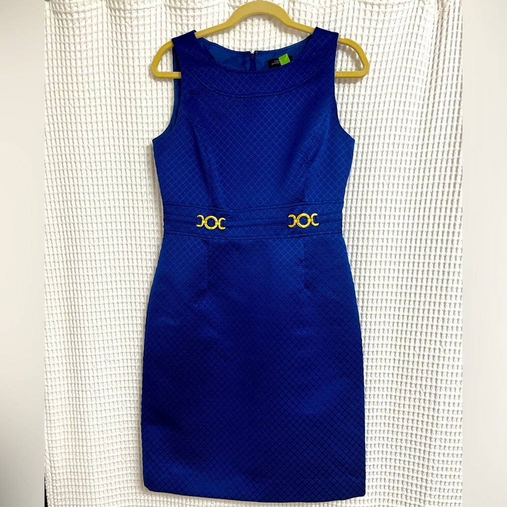 Tahari ASL Cobalt Textured dress